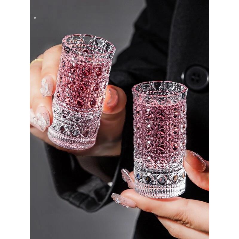 【9,9发12祇】轻奢宝石酒杯烈酒杯家用透明小酒盅无铅玻璃白酒杯