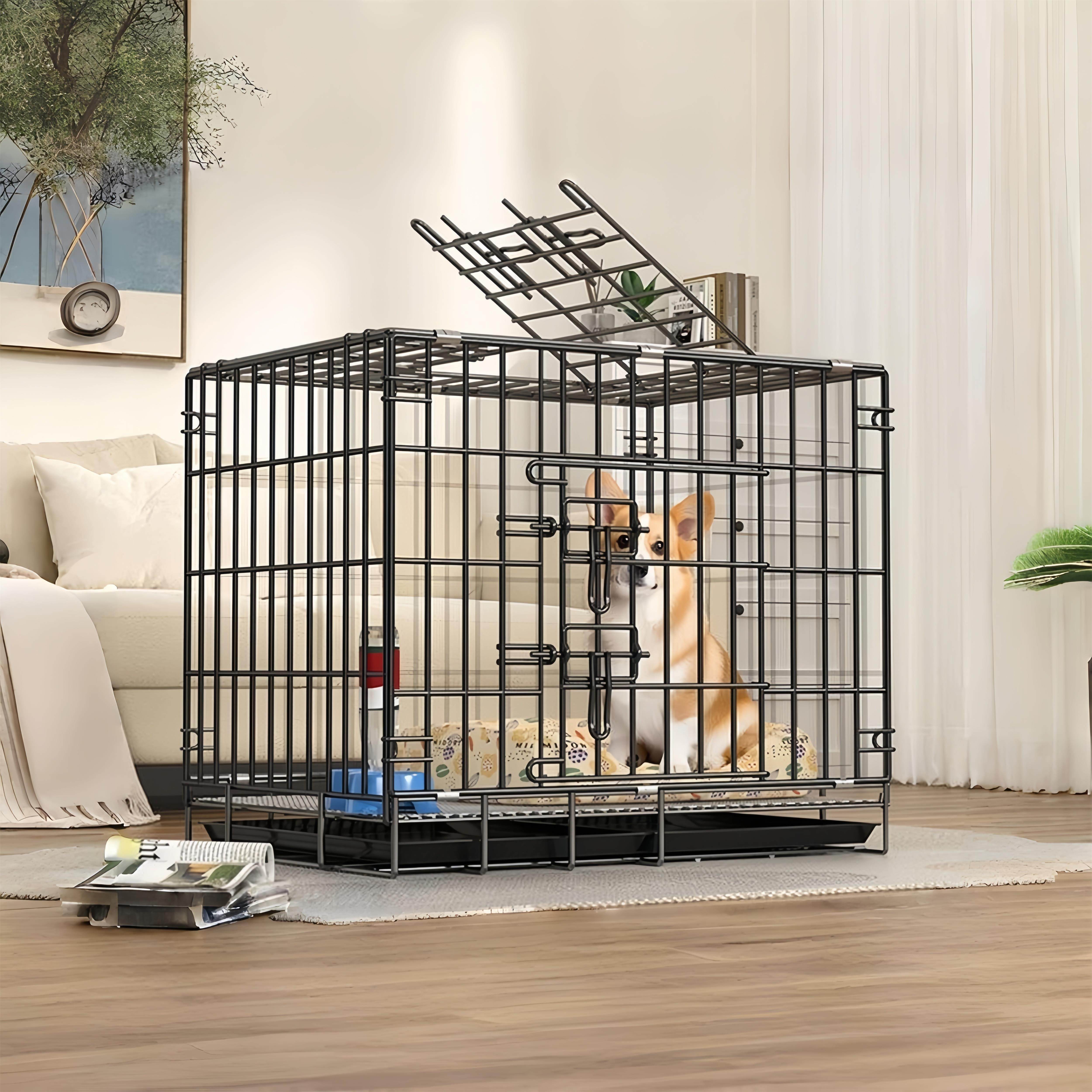 狗笼子中小型犬宠物笼围栏加粗加厚大型犬家用折叠狗窝车载笼猫笼