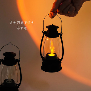 拍照氛围小马灯灯光可晃动复古小夜灯非明火梦幻桌面摆件拍照道具