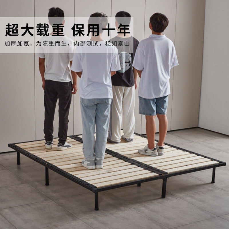 加密加厚床架实木排骨架1.8床板折叠独立弹簧床架液压榻榻米定制