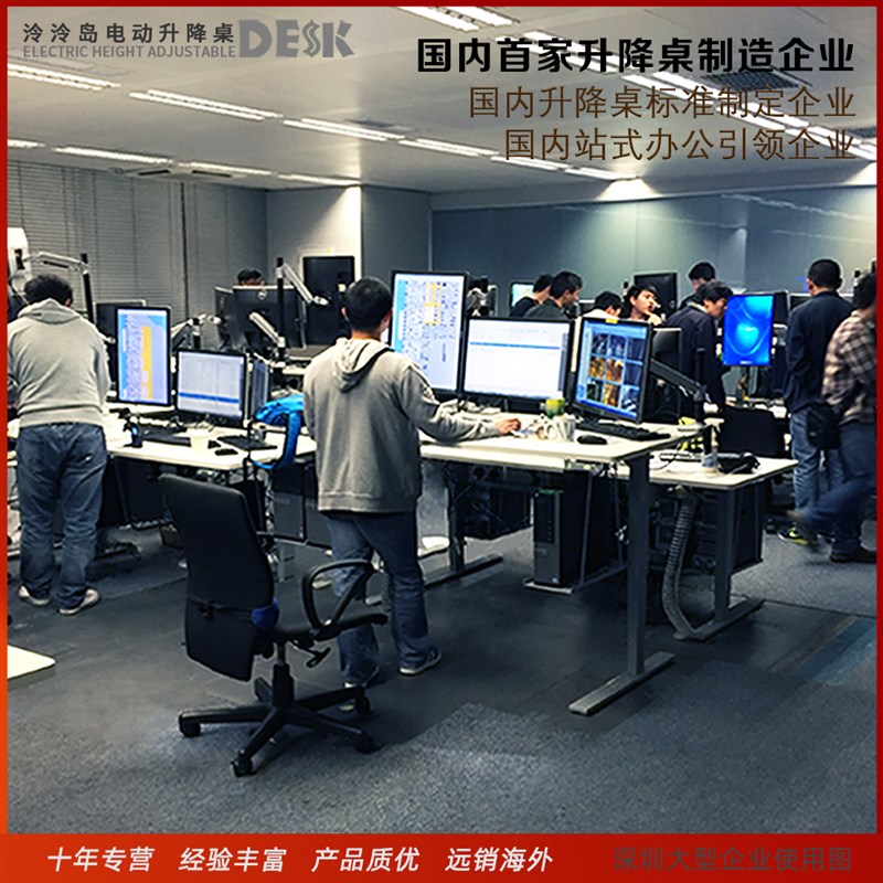 泠泠岛电动升降桌站立办公桌电脑台式桌升降书桌移动桌