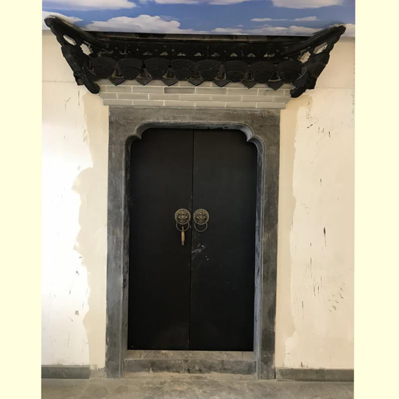 石雕门套青石中式庭院门套祠堂门柱刻字门框石门套石材复古大门套