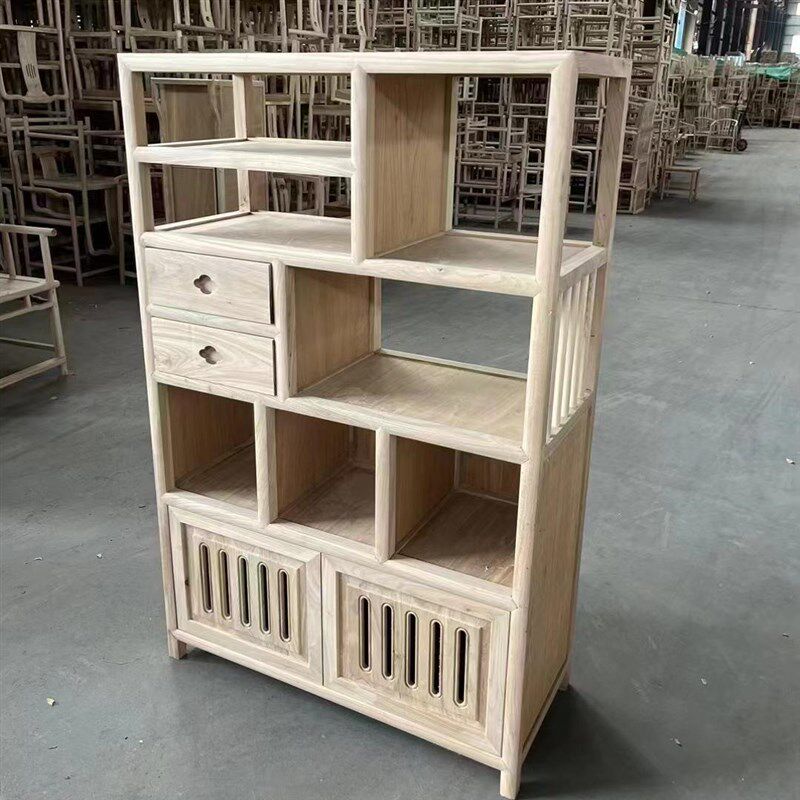 北榆木茶边柜小酒柜多宝格柜实木展示柜新中式茶叶柜餐边柜装饰柜