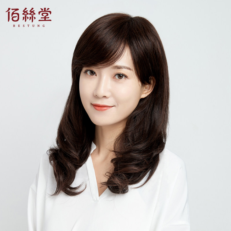 假发女长发自然逼真网红全头套式中长卷发大波浪全真人发丝真发套