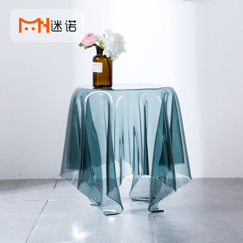 透明创意茶几幽灵桌魔术桌北欧个性时尚网红小圆桌设计师边几角几
