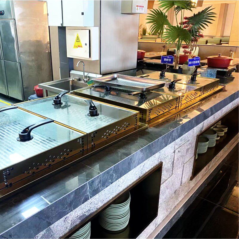 蒸包子机蒸汽炉嵌入式御蒸大师商用保温连锁酒店自助餐厅明档展示