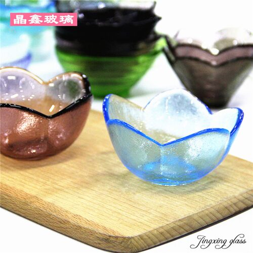 水晶玻璃碟酱料盘精致小碟子绿色盘子酱油蘸料小碗果盘彩色碗迷你