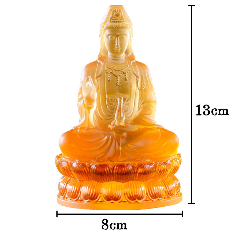 琉璃南海观音菩萨佛像客厅家用坐莲供奉佛摆件净瓶观世音菩萨像