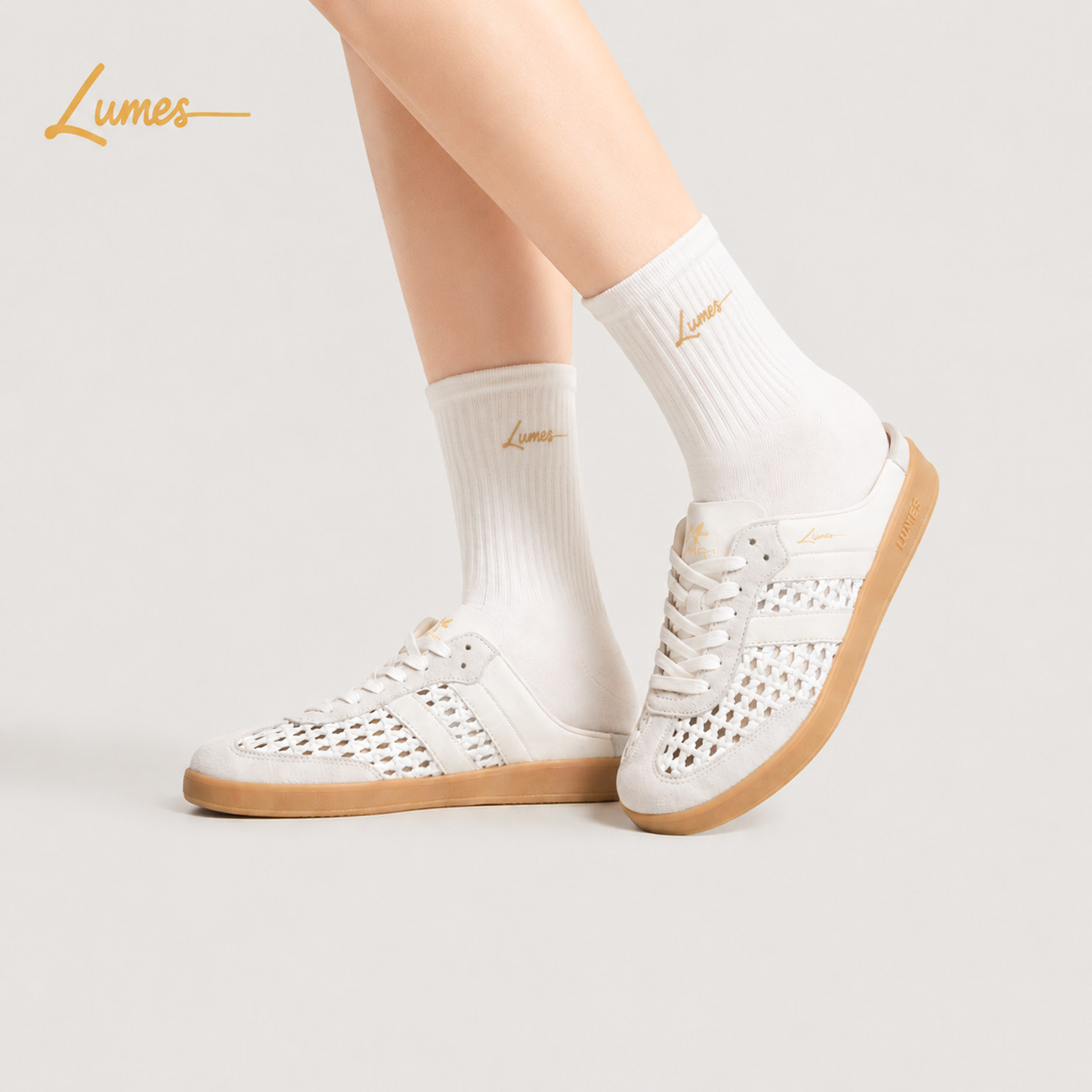 lumes路觅斯半托鞋女透气穆勒鞋