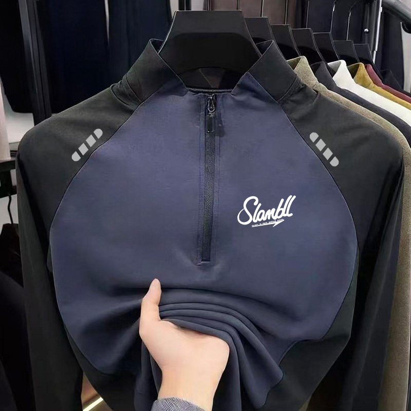 SLAMBLL半拉链运动速干长袖T恤男排汗篮球训练热身投篮服健身衣
