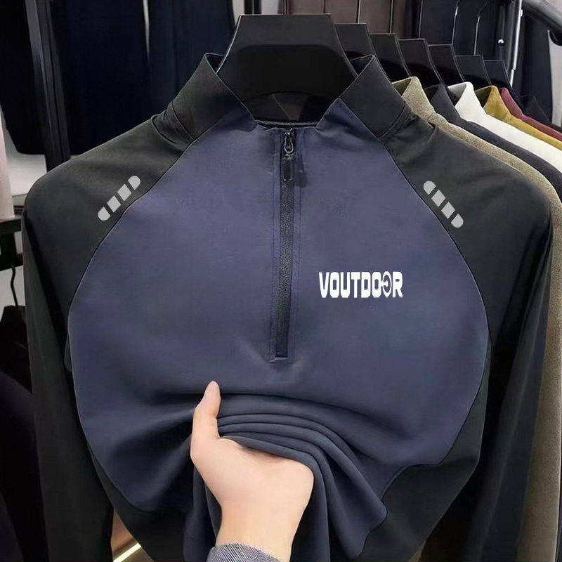 VDUTDOOR运动长袖速干投篮服男美式篮球训练透气跑步半拉链春季