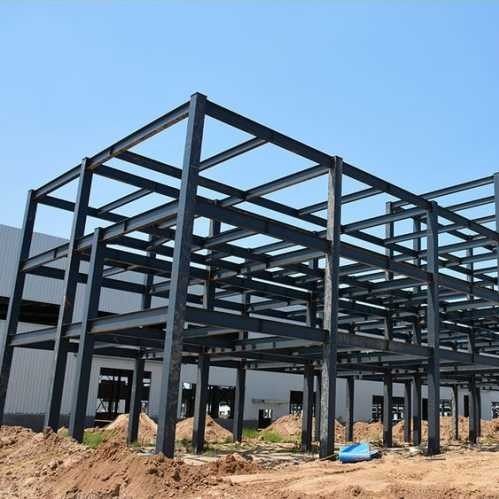 灰色钢结构工程搭建 厂房H型钢阳光房安装 苏州彩钢瓦阁楼平台
