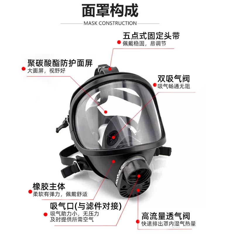 MF14防毒面具全面罩专业防尘烟大视野应急劳保化工实验室专用面罩