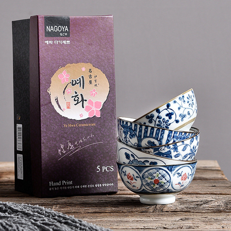 日式家用碗套装小碗陶瓷米饭碗一家四口碗创意系单人一套精致餐具