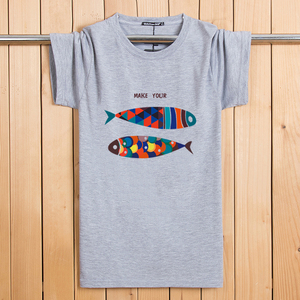 2017夏季男士短袖T恤男韩版宽松纯棉圆领印花大码体恤衫潮牌衣服