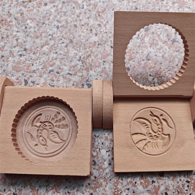 兰溪雕刻清明果传统印模具木质老DIY模具