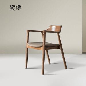 樊博家具广岛椅家用实木餐椅日式休闲咖啡厅白蜡木电脑椅书桌椅子