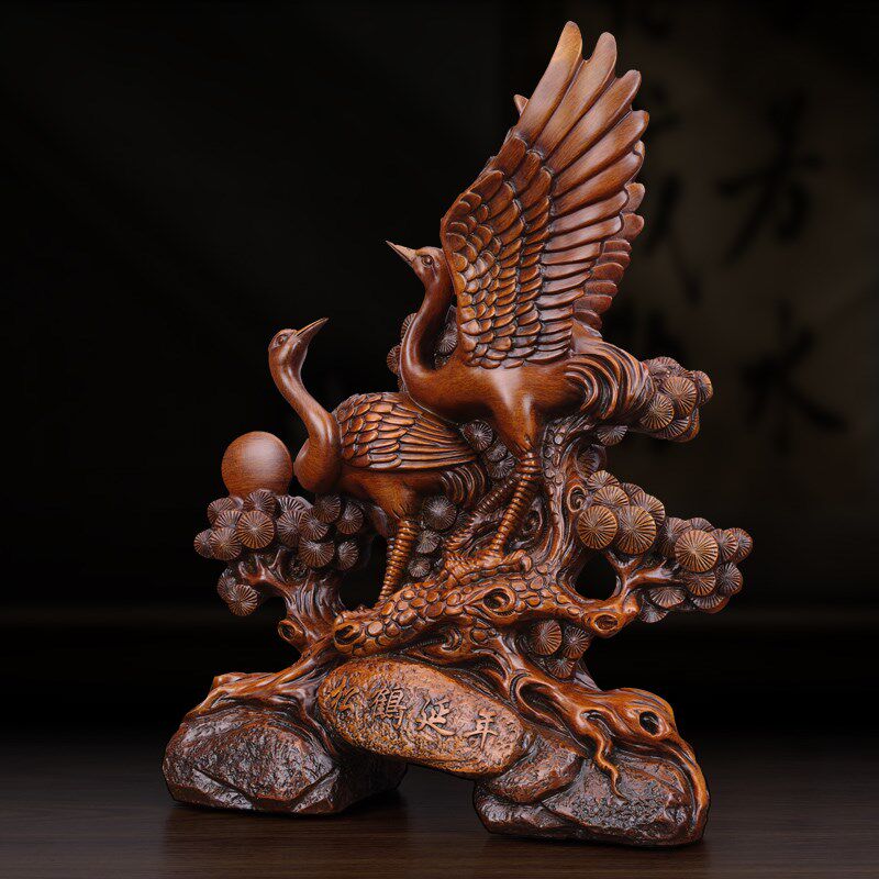 松鹤延年祝寿摆件老年人生日礼物607080岁老人贺寿做寿过寿纪念品