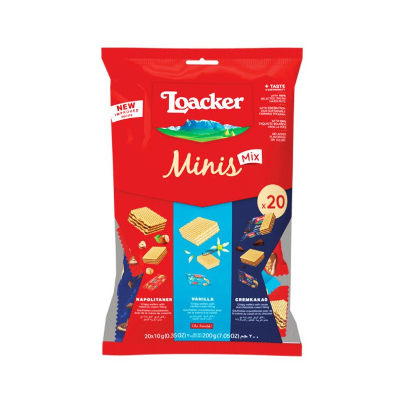 【自营】Loacker莱家威化饼干混合迷你200g经典口味榛子巧克力