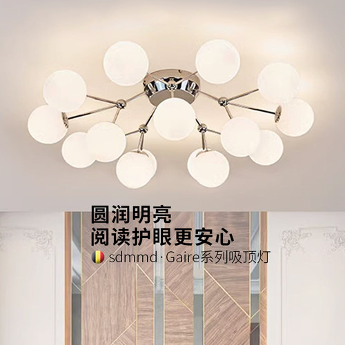 比利时SDMMD 高端护灯魔豆灯轻约现代大气客厅吸顶眼简奢大厅灯具