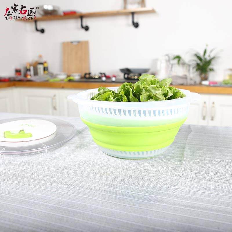 左家右厨折脱拉绳式脱水器蔬拉沙菜脱水水果叠水双层脱水