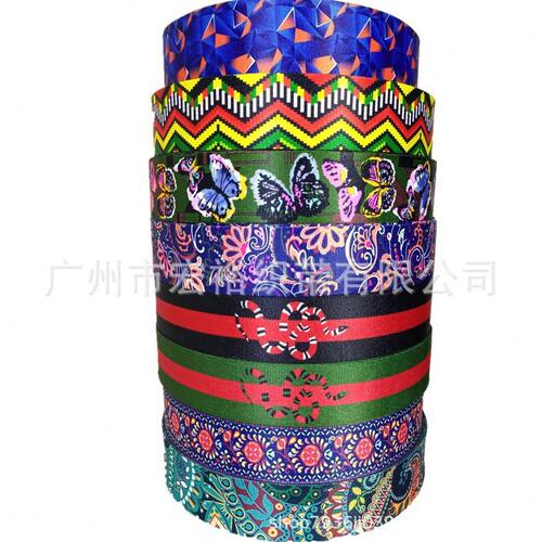 甄选卡通花边带仿尼龙织带印刷厂家直销定做彩带厚5CM宽密度肩带