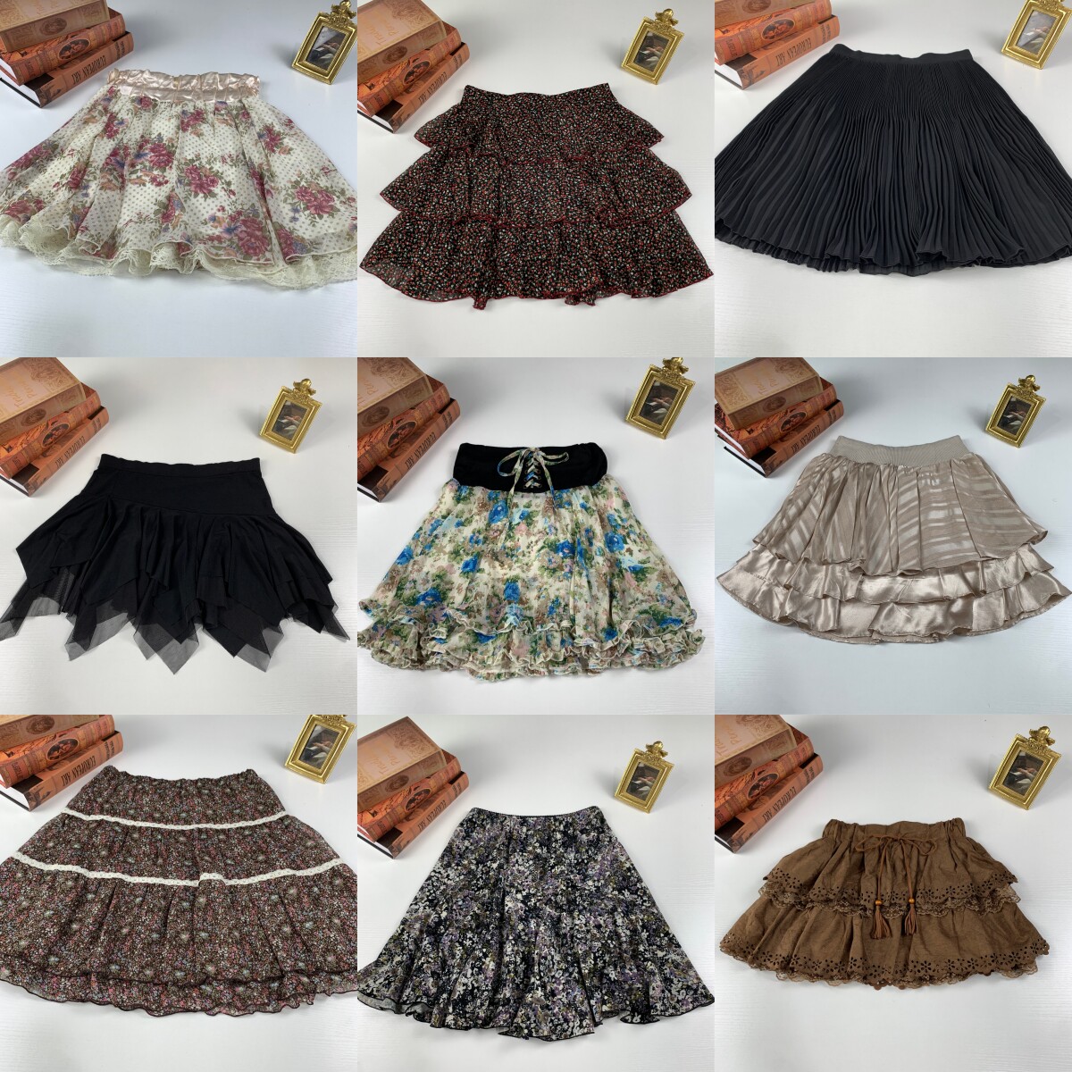 vintage古着日系百搭蛋糕y2k夏款半身裙复古少女短裙10