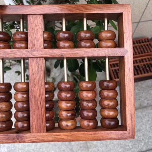 甄选DL缅甸花梨榫卯算盘红木算珠木质老式珠算家居摆件实木珠算盘
