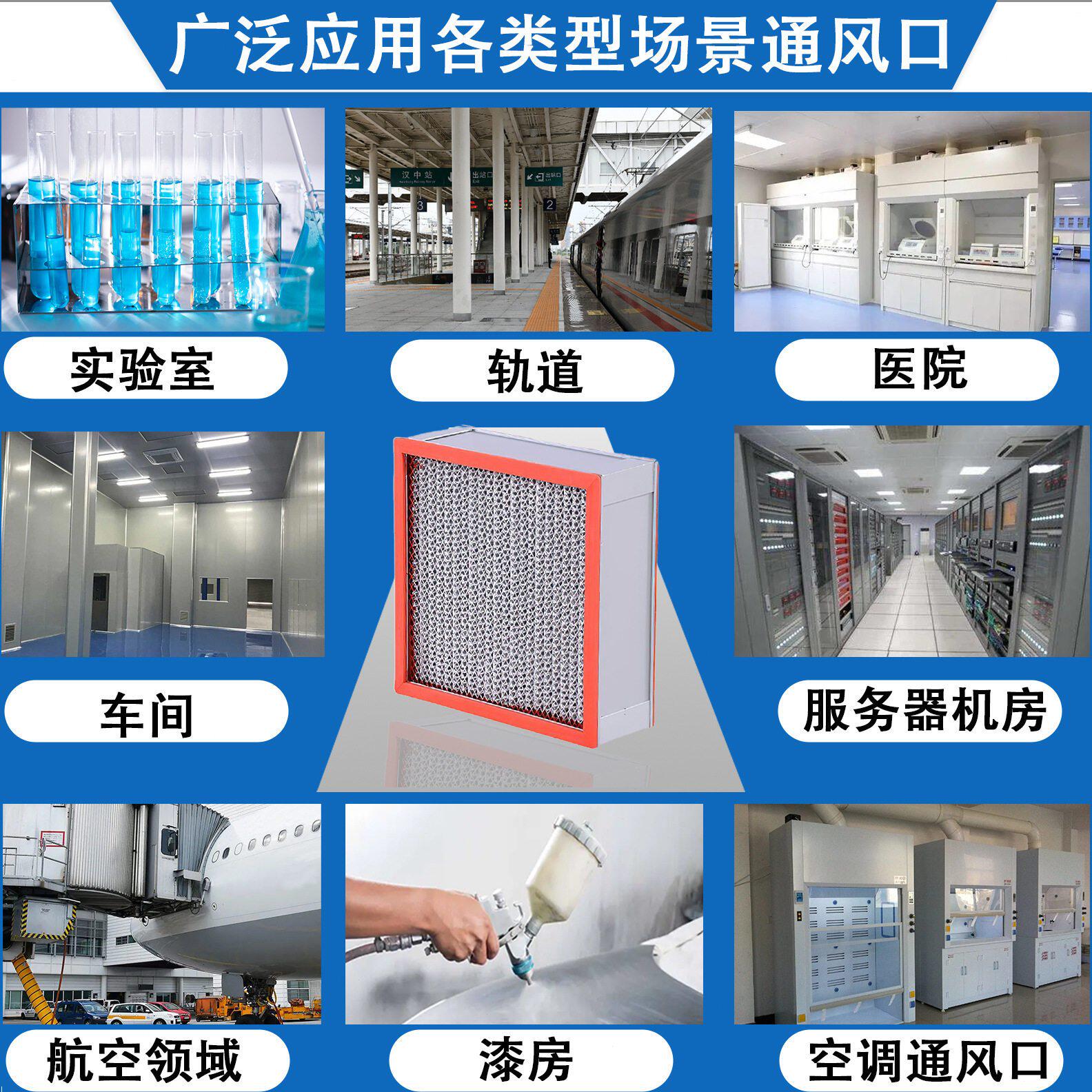 甄选医院生物制 机场耐温空气过滤器 无尘车间隔板效过滤网直销