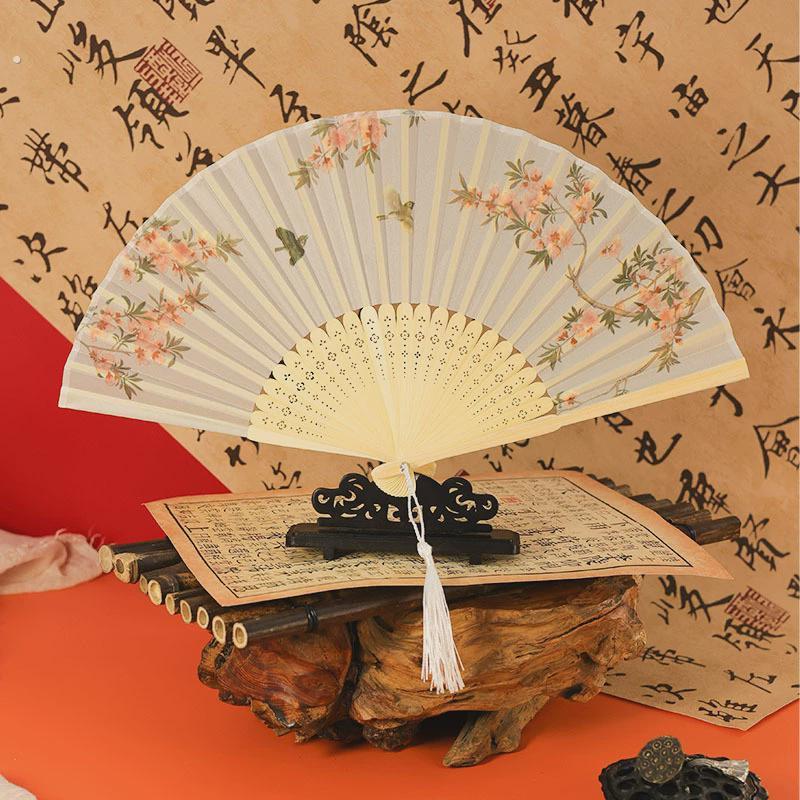 寄明月舞蹈扇子永夜星河凌妙妙中式古风粉色折扇表演跳舞专用道具