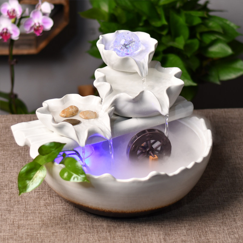 陶瓷转运珠业水球流水喷泉摆件前台招财鱼饰装缸收银台开风礼品