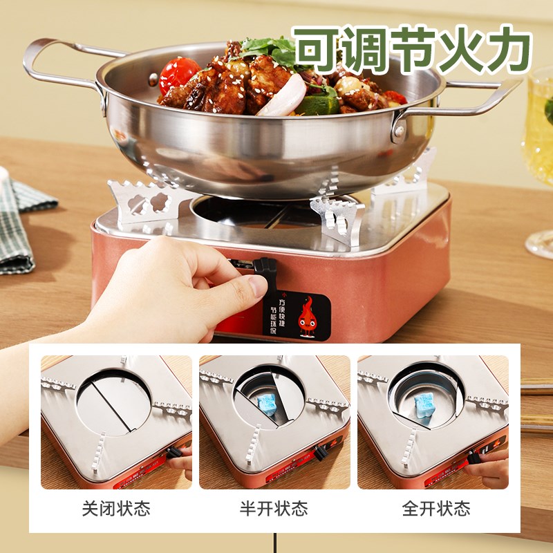 干锅锅具酒精炉小火锅家用炉子一体锅饭店专用锅仔不锈钢商用底座图片