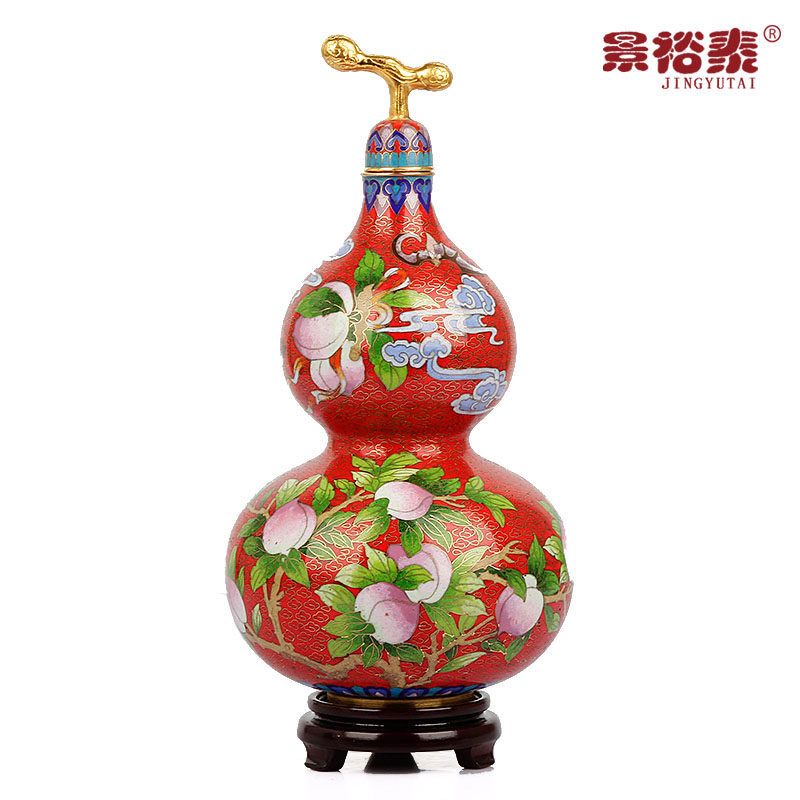 景泰蓝葫芦花瓶福禄中式客厅装饰摆件外事礼品老人祝寿生日礼物
