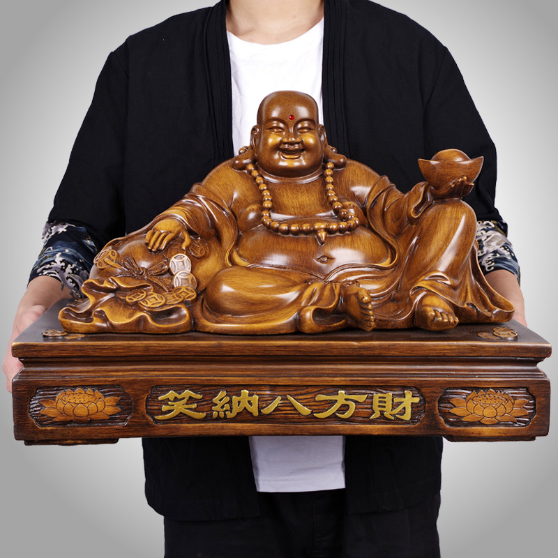弥勒厅摆件招财笑纳八方财供面客佛桌奉家居摆设店铺公司开业礼品