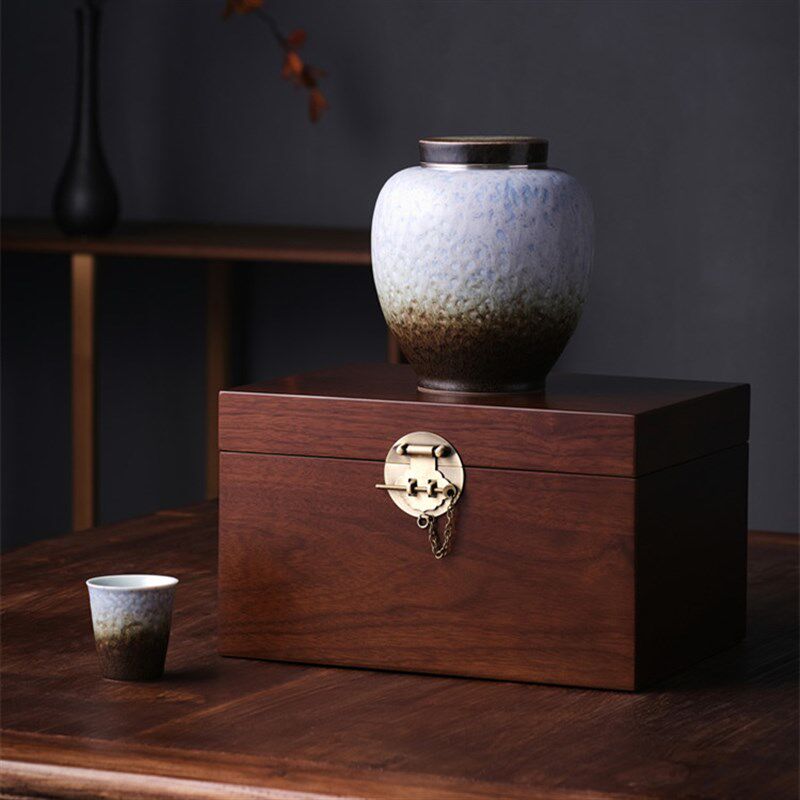 臻藏杯道 精美木盒 陶罐配一品茗红 岩茶绿茶白茶论茶铁观音散茶