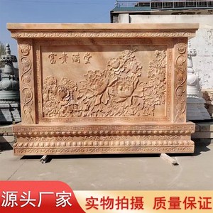 石雕景壁墙庭院玄饰画大理石照壁青石仿古窗花福字装关背影墙浮雕