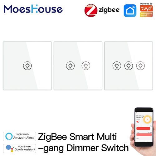 涂鸦智能调光开式zigb控e欧关可e硅app遥控定时多路触摸调光开关