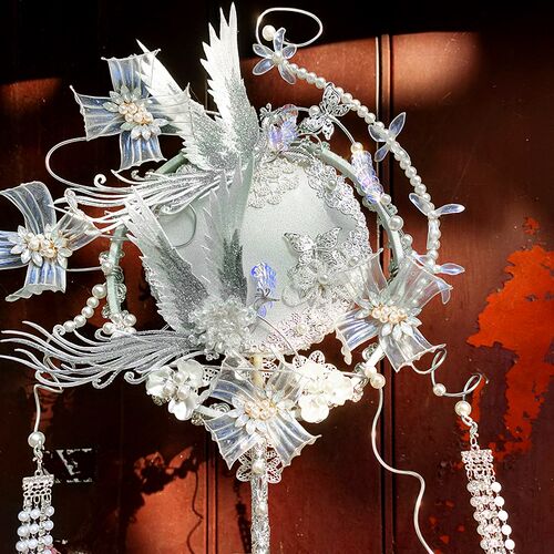 凤求婚 中式团扇新娘结凰手捧花团扇高端设计师款秀禾I潮喜扇D国Y
