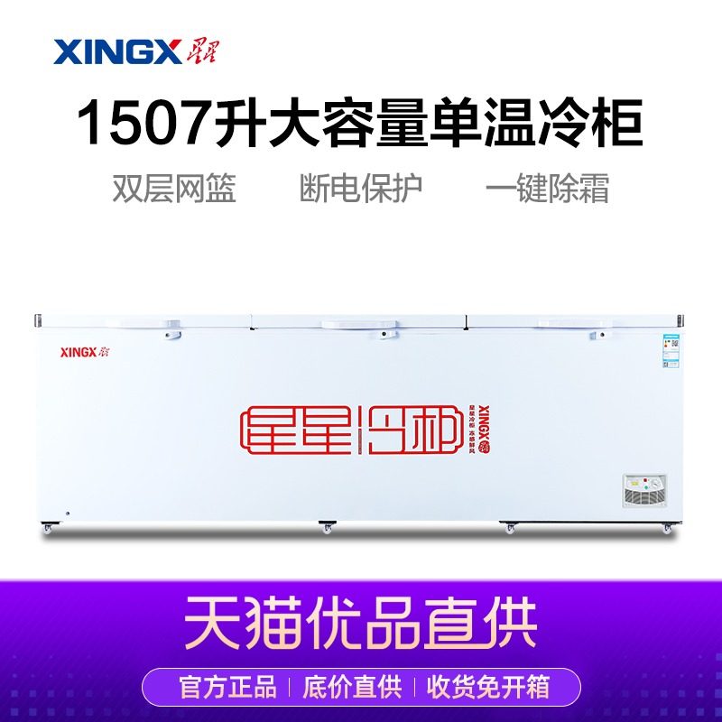 星星  BD/BC-1商98GE5用单温超大容量冷冻柜冷藏保鲜后厨超市冷库