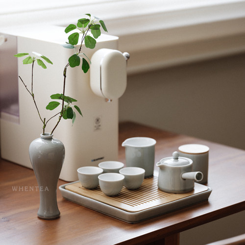闻说日小烟灰系陶式花器 草木灰列瓷花瓶水养插花家居茶道摆件
