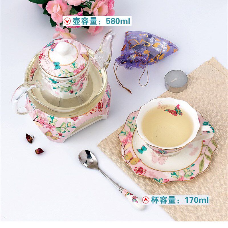 花果茶壶泡茶蜡烛加热壶耐热玻璃水果茶壶套装花草茶具英式下午茶