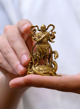 真武大帝铜像玄武玄天大帝神像摆件家用供奉家居禅意茶空间装饰品