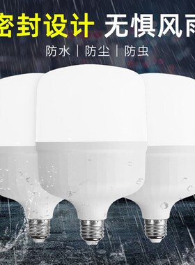 led灯泡220V户外防水照明灯超亮节能家用大功率e27螺口球泡灯珠