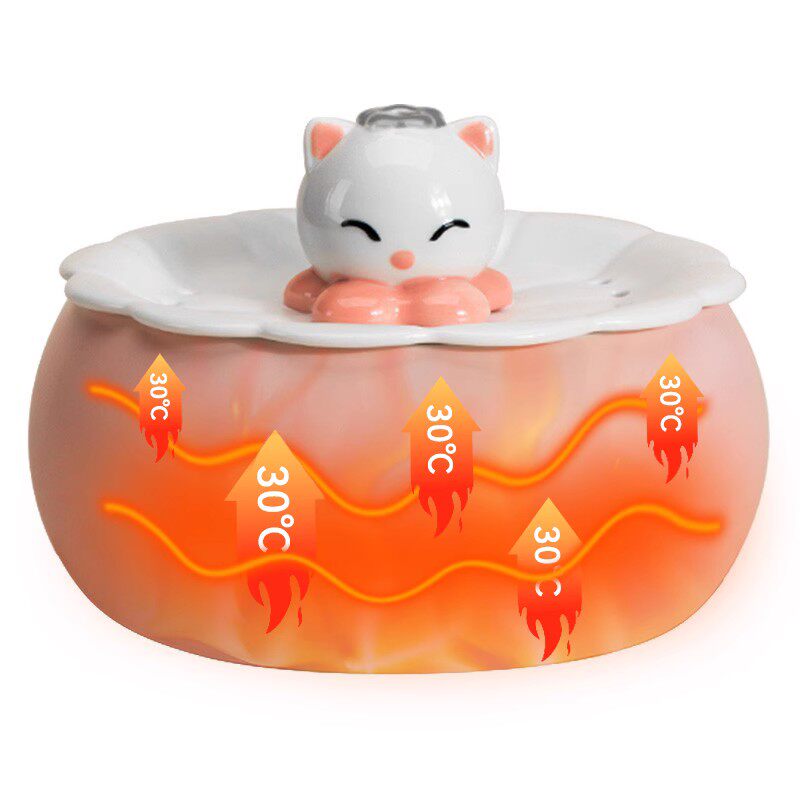 猫咪自动饮水机恒温加热陶瓷饮水器宠物自动喂水狗水盆流动喝水器