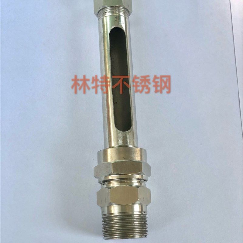 304不锈钢直通式玻璃管液位计油位显示可视窗口有机玻璃透明油标图片