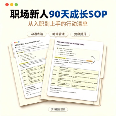 职场新人 90 天成长 SOP 入职沟通时间管理复盘 资料包整理版