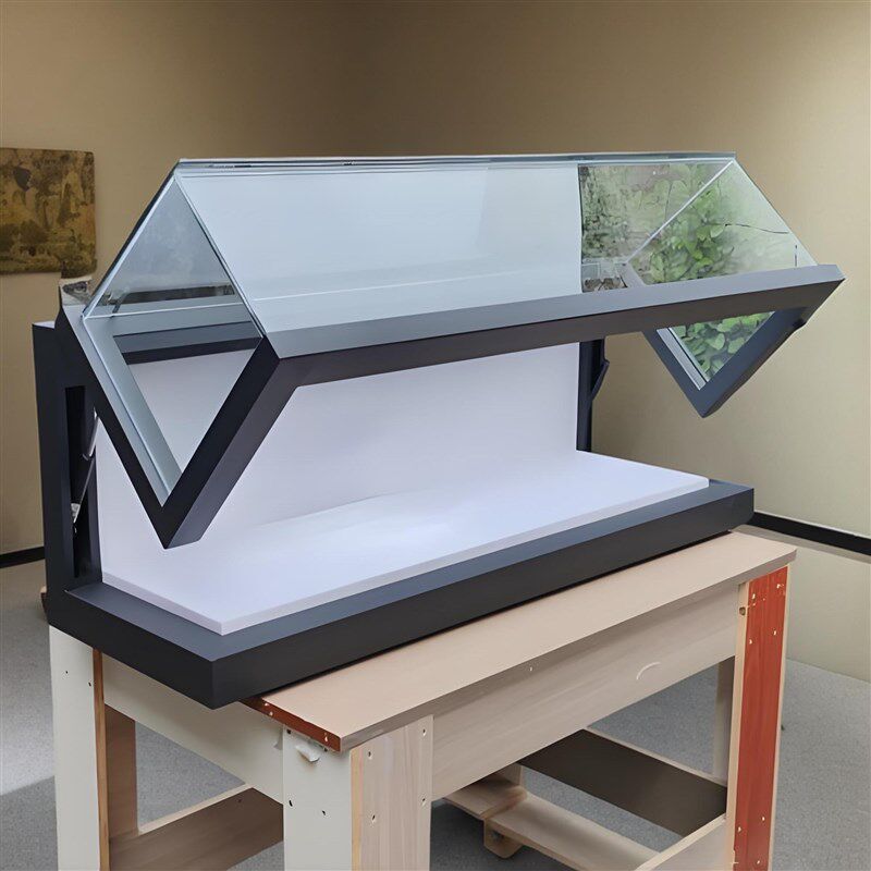 博物柜冷墙玻璃展柜挂轧钢板展厅陈列馆柜台定制文物收藏展示货架