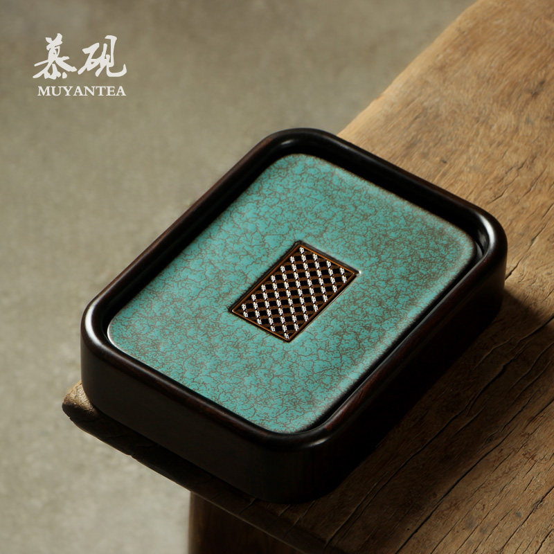 慕砚陶瓷实木茶盘小型家用茶台日式简约功夫茶具套装干泡储水茶海