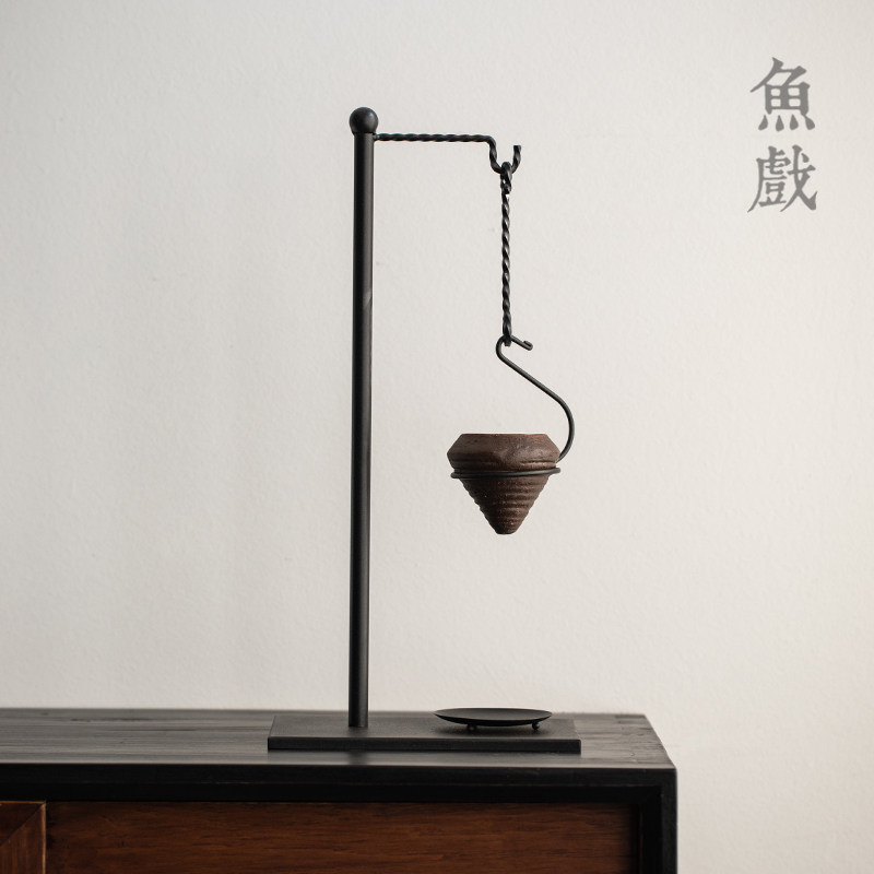 中式炉意炉流香熏倒复古蜡烛台香禅香道功夫茶道茶室书房家居摆件