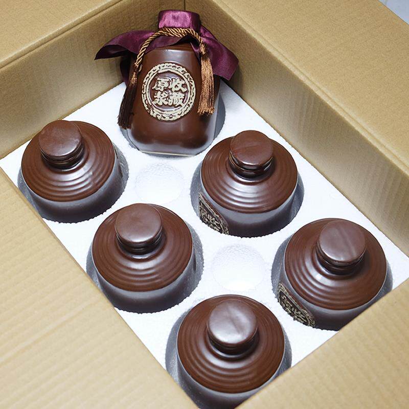 二斤装陶瓷酒瓶泡沫6个装一斤高档礼盒1定制2土陶酒坛子家用密封